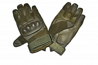 Перчатки тактические кожаные со вставкой 2 застёжки rep-211 olive (XL)